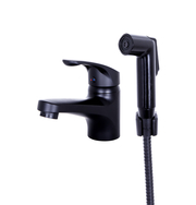 OneLife P01-022b полимерный смеситель для раковины с гигиеническим душем, черный