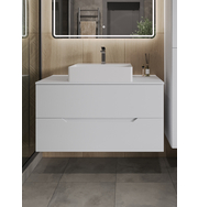 Orange Line Li-100TuwMDF+B04-500W тумба с раковиной подвесная 100 см, белый