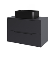 Orange Line Li-70TugMDF+B02-460MB тумба с раковиной подвесная 70 см, графит/черный