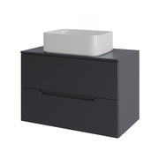 Orange Line Li-70TugMDF+B02-460W тумба с раковиной подвесная 70 см, графит/белый