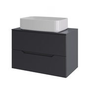 Orange Line Li-70TugMDF+B07-600W тумба с раковиной подвесная 70 см, графит/белый