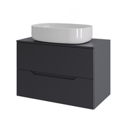 Orange Line Li-70TugMDF+B08-600W тумба с раковиной подвесная 70 см, графит/белый