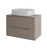 Orange Line Li-70TuLMDF+B08-600W тумба с раковиной подвесная 70 см, латте/белый