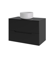 Orange Line Li-70TubMDF+B07-345W тумба с раковиной подвесная 70 см, черный/белый