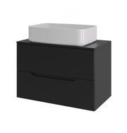 Orange Line Li-70TubMDF+B07-600W тумба с раковиной подвесная 70 см, черный/белый