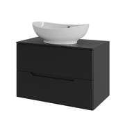 Orange Line Li-70TubMDF+B08-585w тумба с раковиной подвесная 70 см, черный/белый