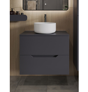 Orange Line Li-70TugMDF+B07-345W тумба с раковиной подвесная 70 см, графит/белый