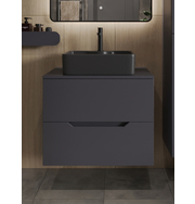 Orange Line Li-70TugMDF+B01-475MB тумба с раковиной подвесная 70 см, графит/черный