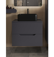 Orange Line Li-70TugMDF+B02-460MB тумба с раковиной подвесная 70 см, графит/черный