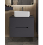 Orange Line Li-70TugMDF+B02-460W тумба с раковиной подвесная 70 см, графит/белый