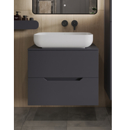 Orange Line Li-70TugMDF+B03-600W тумба с раковиной подвесная 70 см, графит/белый