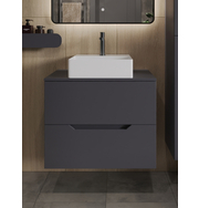 Orange Line Li-70TugMDF+B04-405W тумба с раковиной подвесная 70 см, графит/белый