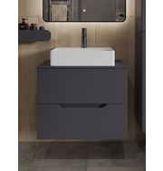 Orange Line Li-70TugMDF+B04-500W тумба с раковиной подвесная 70 см, графит/белый