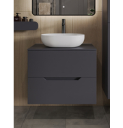 Orange Line Li-70TugMDF+B05-480W тумба с раковиной подвесная 70 см, графит/белый