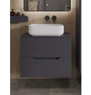 Orange Line Li-70TugMDF+B05-500W тумба с раковиной подвесная 70 см, графит/белый