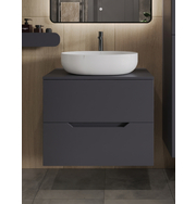 Orange Line Li-70TugMDF+B05-520W тумба с раковиной подвесная 70 см, графит/белый