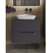 Orange Line Li-70TugMDF+B07-500W тумба с раковиной подвесная 70 см, графит/белый