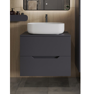 Orange Line Li-70TugMDF+B07-540W тумба с раковиной подвесная 70 см, графит/белый