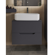 Orange Line Li-70TugMDF+B07-600W тумба с раковиной подвесная 70 см, графит/белый