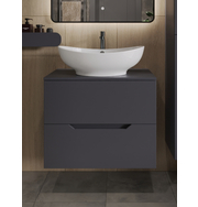 Orange Line Li-70TugMDF+B08-585w тумба с раковиной подвесная 70 см, графит/белый