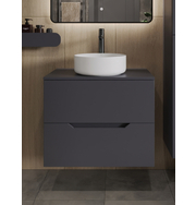 Orange Line Li-70TugMDF+B09-360W тумба с раковиной подвесная 70 см, графит/белый