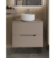 Orange Line Li-70TuLMDF+B07-345W тумба с раковиной подвесная 70 см, латте/белый