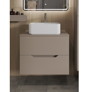 Orange Line Li-70TuLMDF+B02-460W тумба с раковиной подвесная 70 см, латте/белый