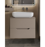 Orange Line Li-70TuLMDF+B03-600W тумба с раковиной подвесная 70 см, латте/белый