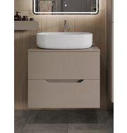 Orange Line Li-70TuLMDF+B04-600W тумба с раковиной подвесная 70 см, латте/белый