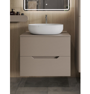 Orange Line Li-70TuLMDF+B05-520W тумба с раковиной подвесная 70 см, латте/белый