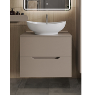 Orange Line Li-70TuLMDF+B08-585w тумба с раковиной подвесная 70 см, латте/белый