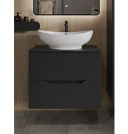 Orange Line Li-70TubMDF+B08-585w тумба с раковиной подвесная 70 см, черный/белый