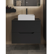 Orange Line Li-70TubMDF+B04-405W тумба с раковиной подвесная 70 см, черный/белый