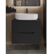 Orange Line Li-70TubMDF+B04-600W тумба с раковиной подвесная 70 см, черный/белый