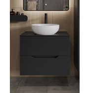 Orange Line Li-70TubMDF+B07-420W тумба с раковиной подвесная 70 см, черный/белый