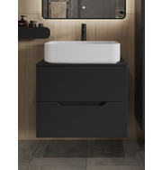 Orange Line Li-70TubMDF+B07-600W тумба с раковиной подвесная 70 см, черный/белый