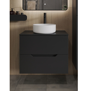 Orange Line Li-70TubMDF+B09-360W тумба с раковиной подвесная 70 см, черный/белый