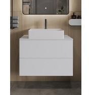 Orange Отто Ot-75TuMDF+B04-500W тумба с раковиной подвесная 75 см, белый глянец