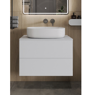 Orange Otto Ot-75TuMDF+B08-600W тумба с раковиной подвесная 75 см, белый глянец