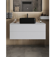 Orange Otto Ot-100TuMDF+B02-460MB тумба с раковиной подвесная 100 см, белый глянец