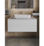 Orange Otto Ot-100TuMDF+B03-600W тумба с раковиной подвесная 100 см, белый глянец