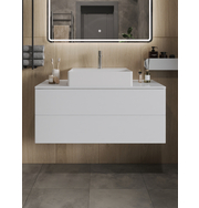 Orange Отто Ot-100TuMDF+B04-500W тумба с раковиной подвесная 100 см, белый глянец