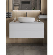 Orange Отто Ot-100TuMDF+B05-520W тумба с раковиной подвесная 100 см, белый глянец