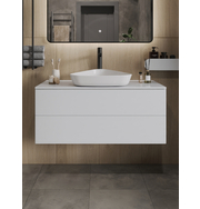 Orange Otto Ot-100TuMDF+B07-500W тумба с раковиной подвесная 100 см, белый глянец