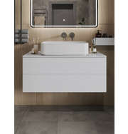 Orange Otto Ot-100TuMDF+B07-600W тумба с раковиной подвесная 100 см, белый глянец