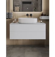 Orange Otto Ot-100TuMDF+B04-600W тумба с раковиной подвесная 100 см, белый глянец