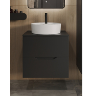 Orange Лайн Li-60TubMDF+S03-430 Тумба с раковиной подвесная 60 столешница МДФ, черный матовый